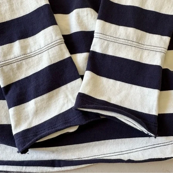 We The Free People Striped Peplum Mock Neck Tunic Top Size Small French Sailor - Picture 3 of 15